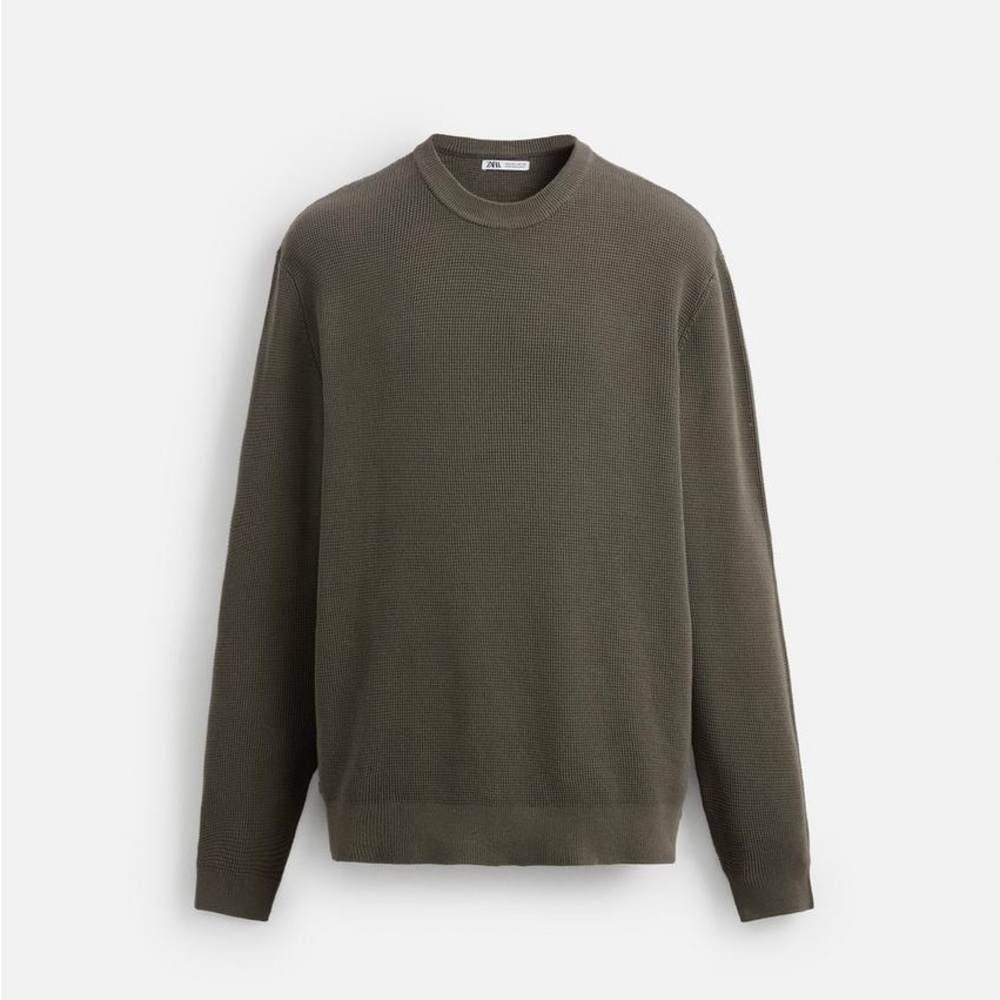 Zara Men's Basic Textured Sweater Size XL